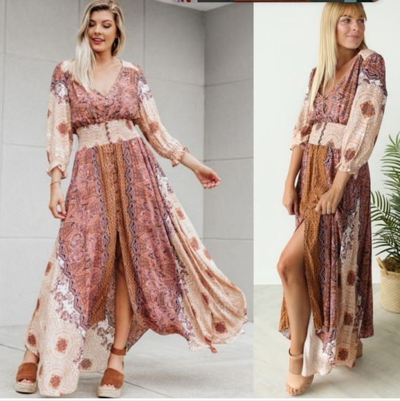 NWOT Free People Mexicali Rose Maxi Dress Small Bohemian Romantic - Picture 1 of 15